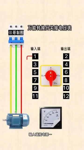 萬能轉換開關接電壓表教程，手把手教會你